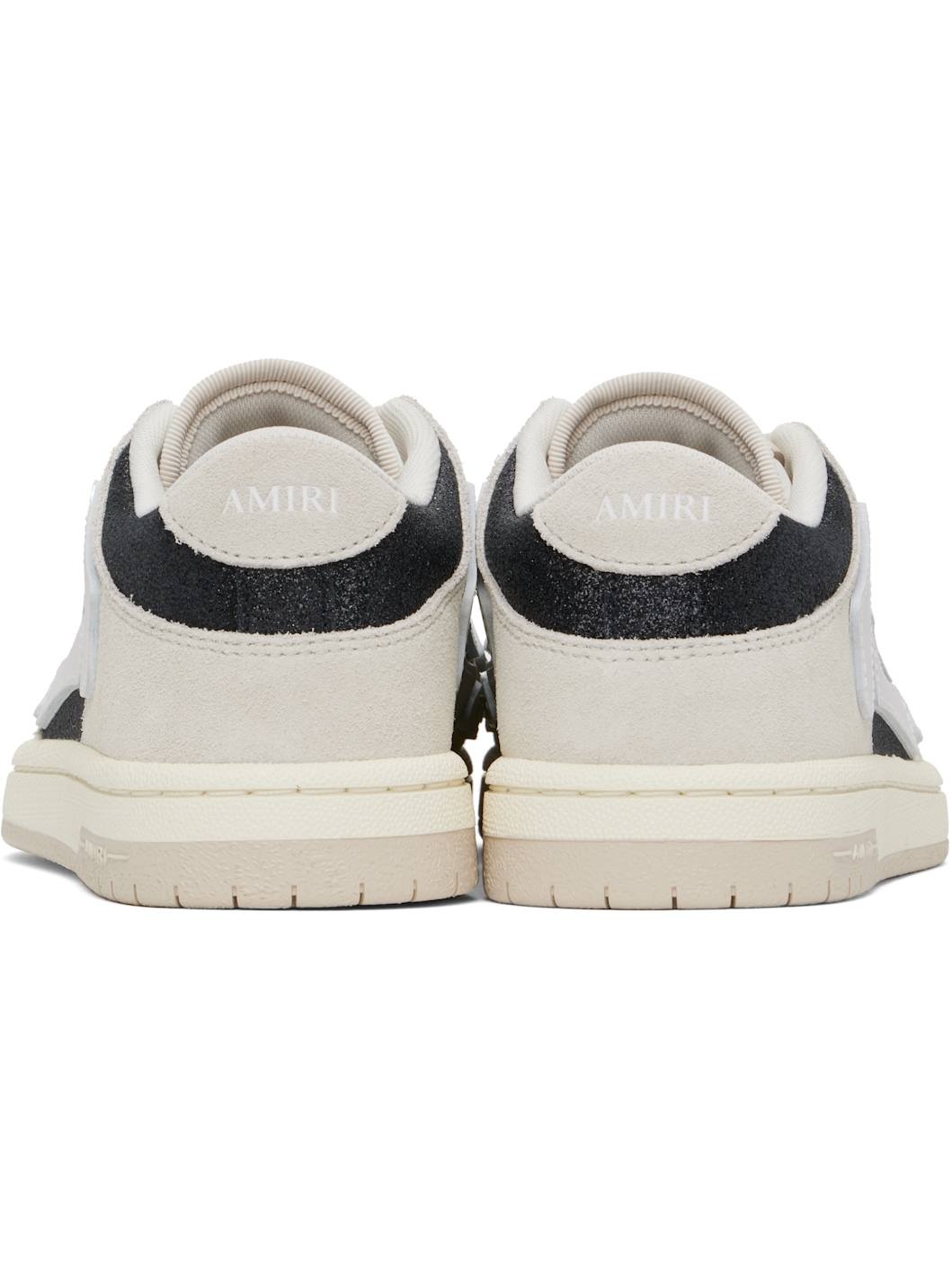 Gray & Black Glitter Suede Skel Top Low Sneakers - 2