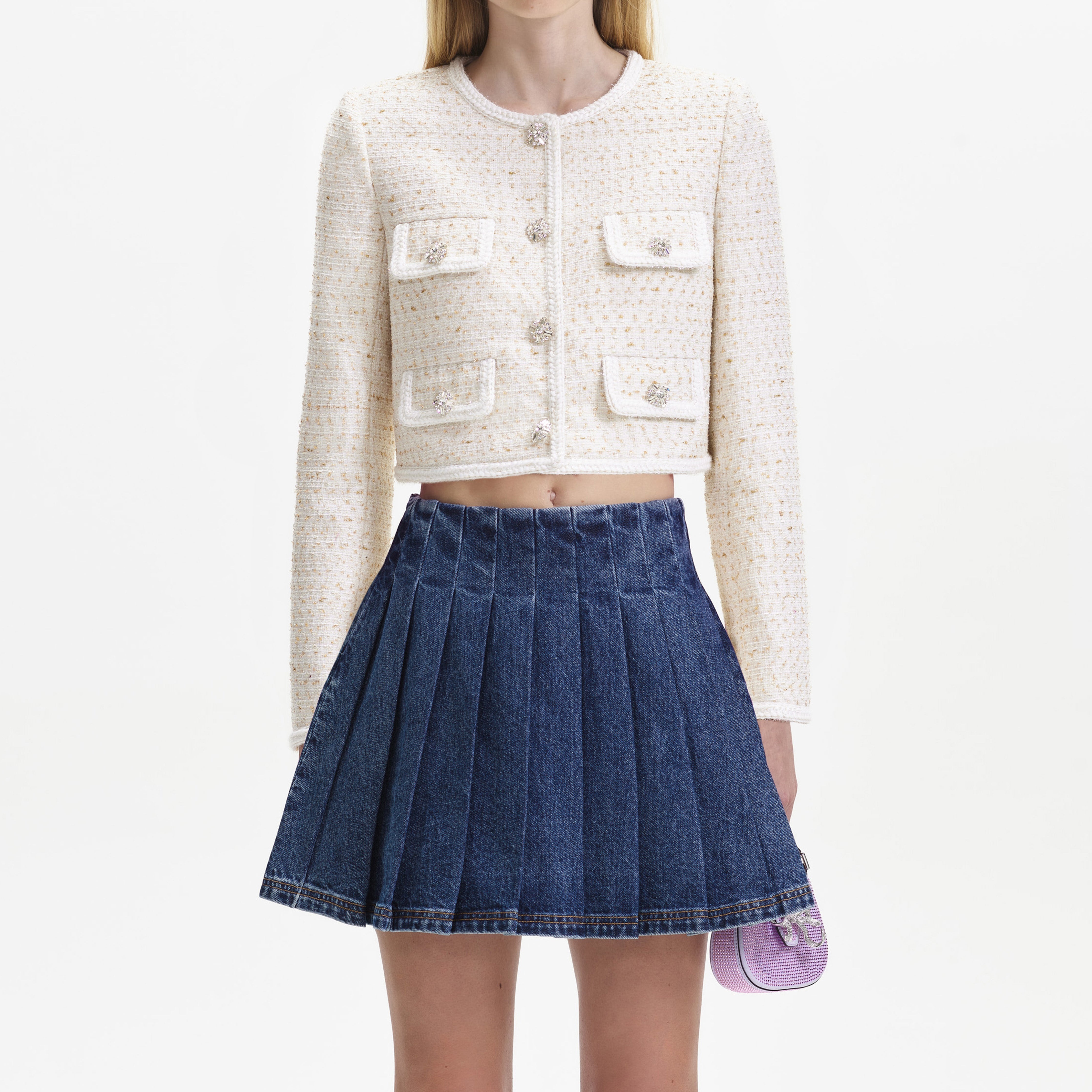 Cream Boucle Jacket - 4