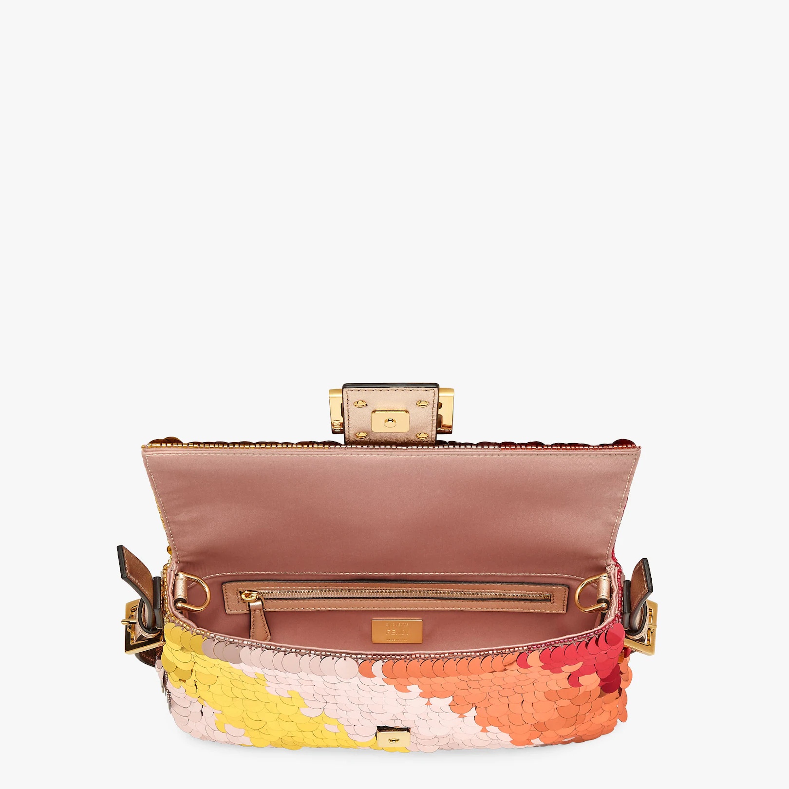 Copper-colored leather and sequinned bag - 4