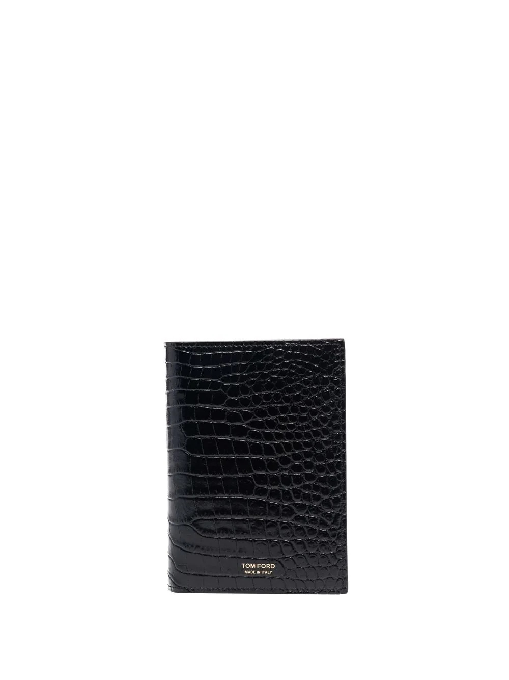 crocodile-effect leather wallet - 1