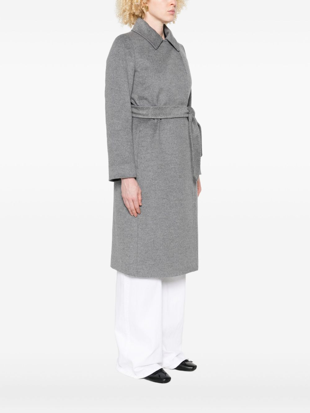 belted double-breasted coat - 3