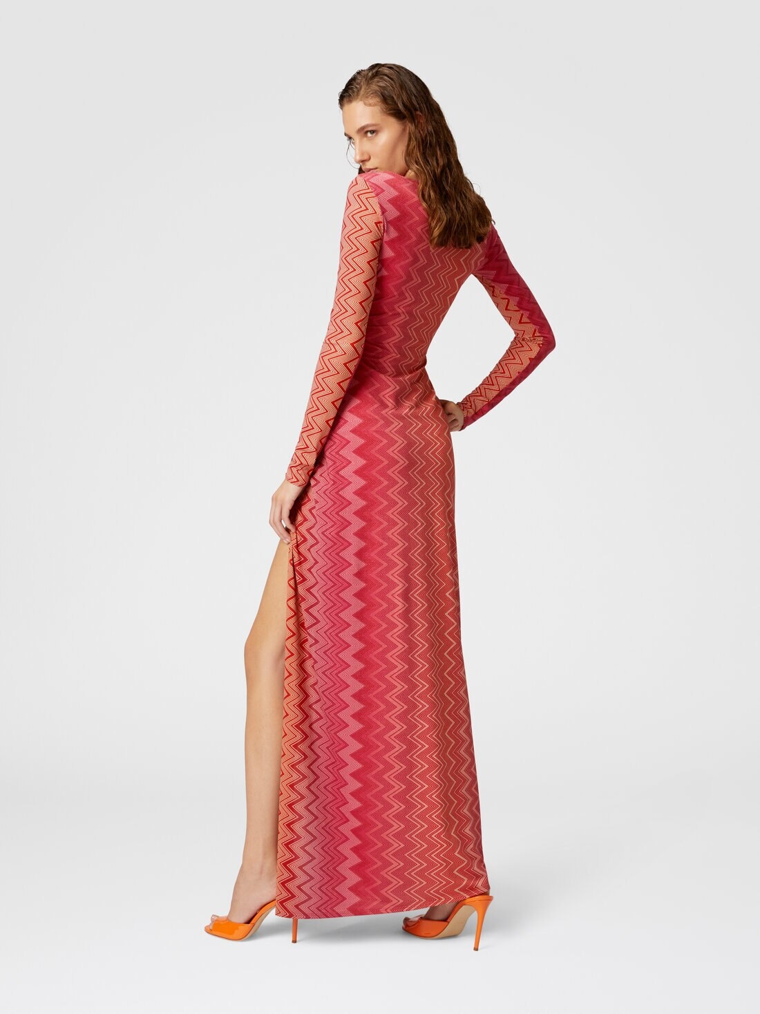 Cover up dress in stretch nylon zig zag lamé - 3