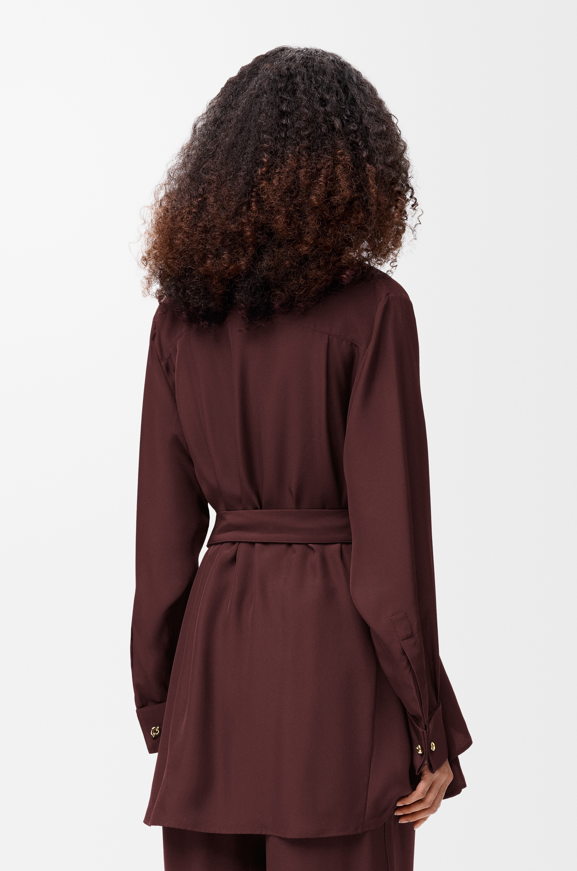 Belted blouse in silk - 4