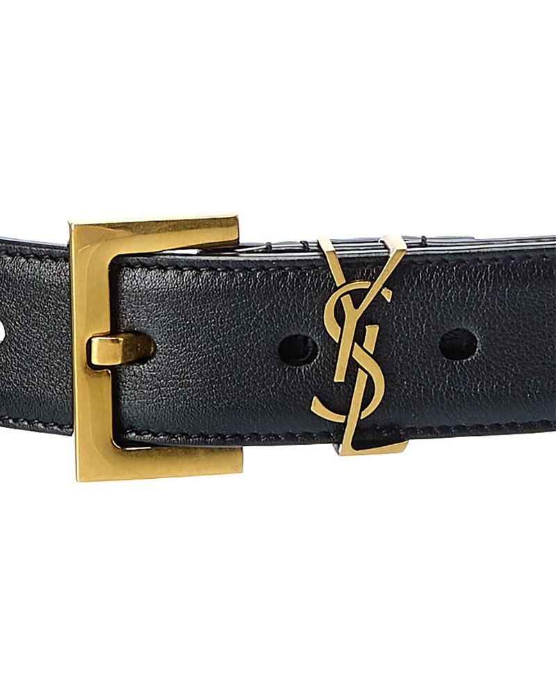 SAINT LAURENT Saint Laurent Monogram Leather Belt outlook