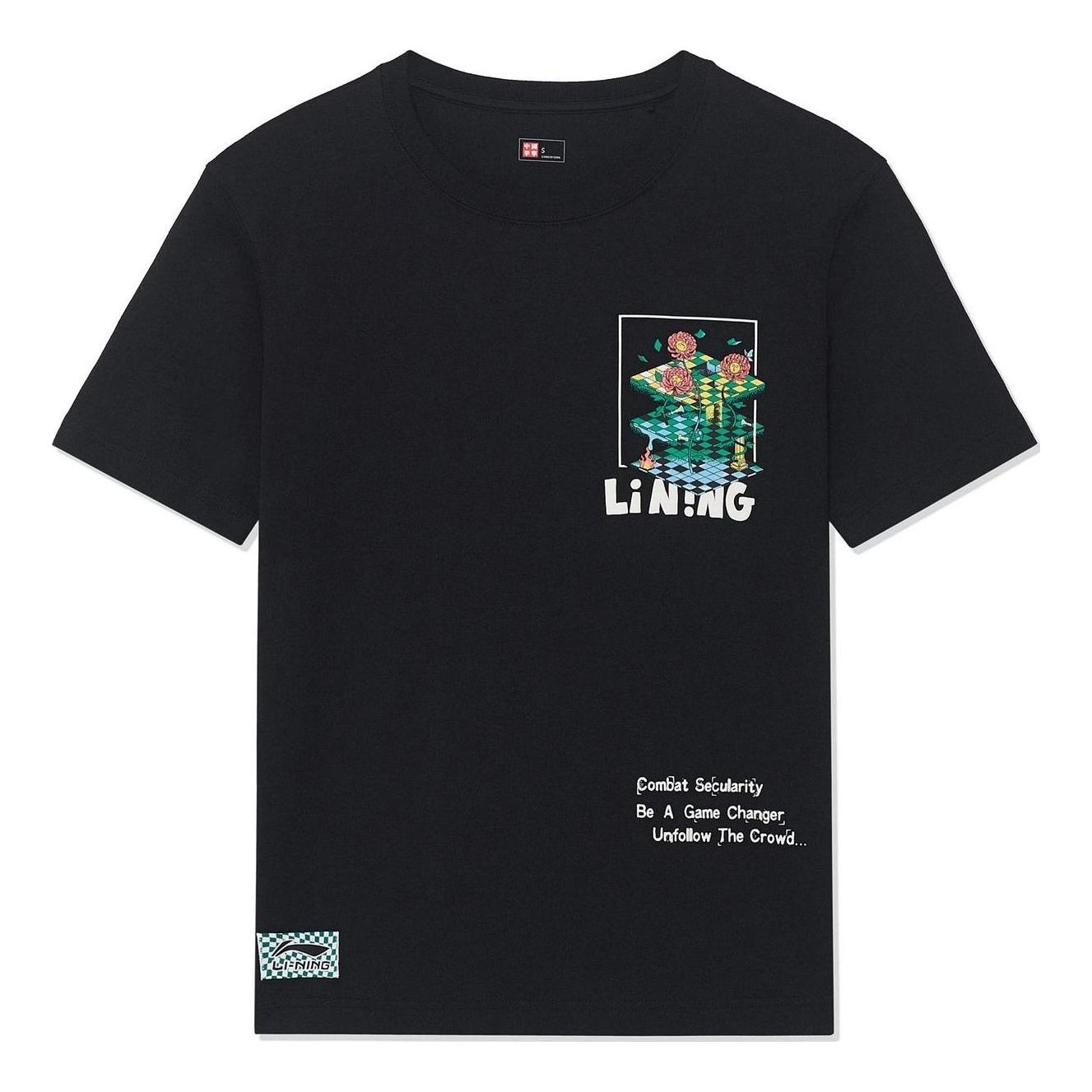 Li-Ning x Rooovie Cartoon Graphic T-shirt 'Black' AHSSB13-2 - 1