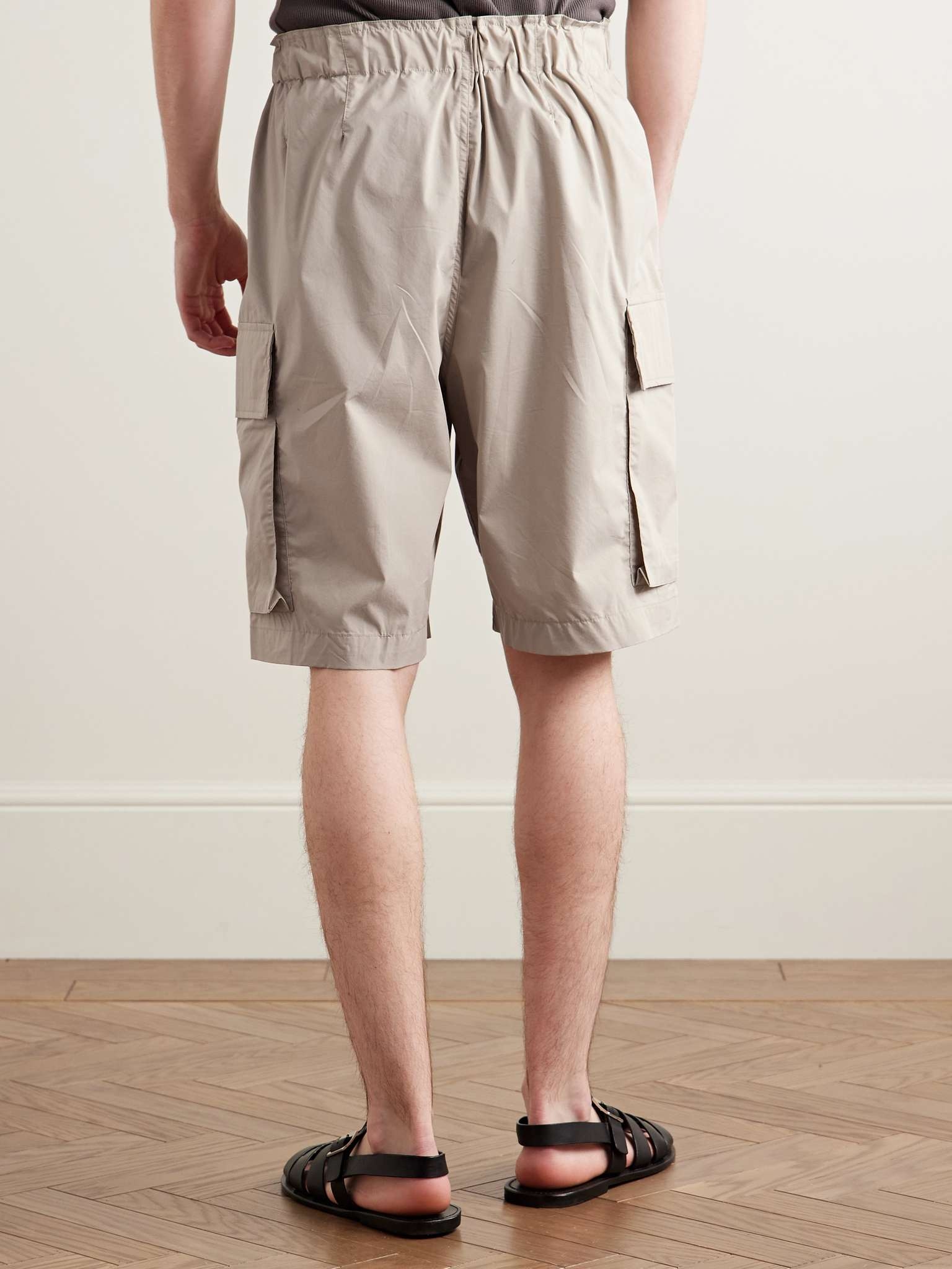 Straight-Leg Cotton-Blend Shell Drawstring Cargo Shorts - 4