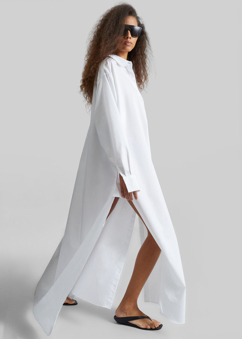 Avery Shirt Dress - White 7
