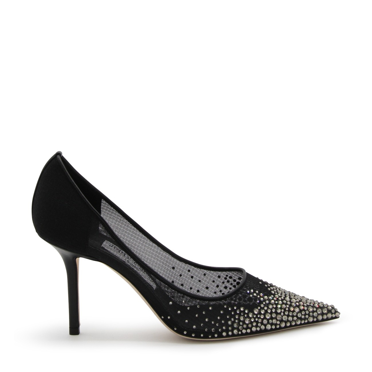 black and crystal love pumps - 1