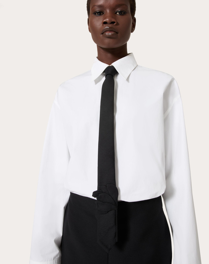 WOOL AND SILK VALENTIE TIE WITH FLOWER EMBROIDERY 5