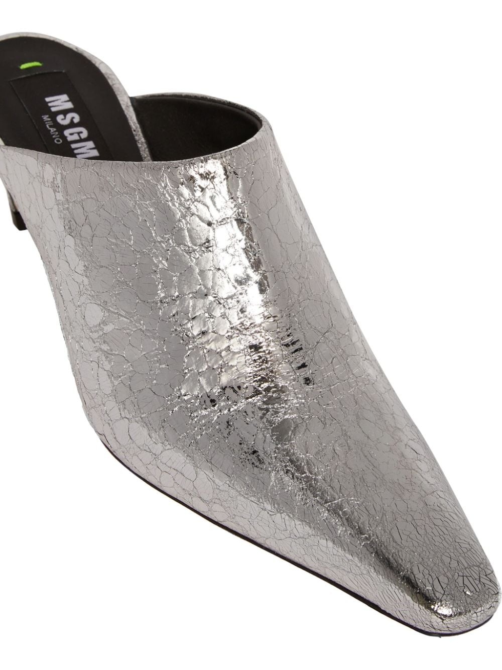 metallic leather mules - 4