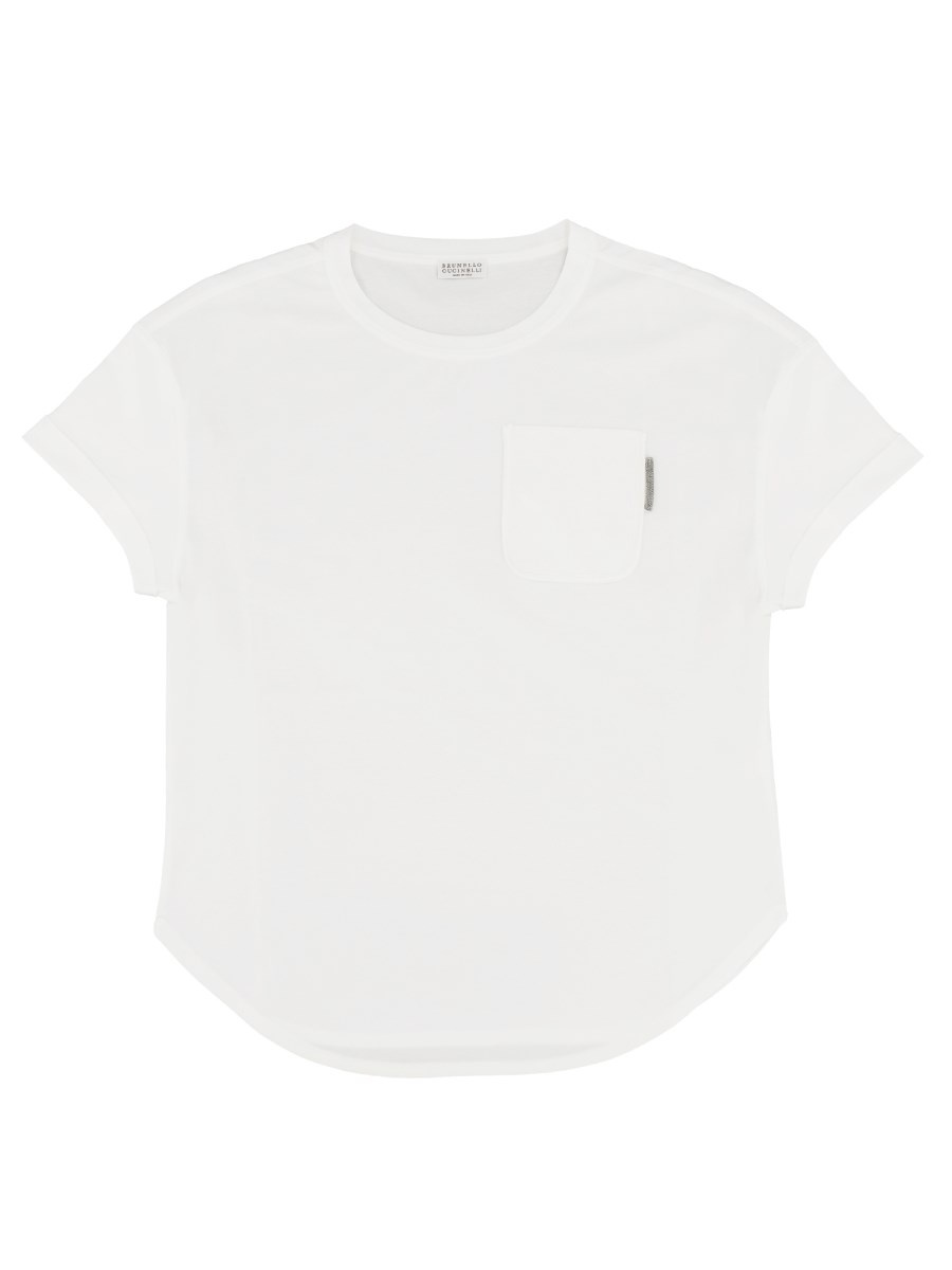 Tシャツ・カットソー BRUNELLO CUCINELLI COTTON JERSEY T-SHIRT WITH SHINY TAB Brunello Cucinelli COTTON JERSEY T-SHIRT WITH SHINY TAB