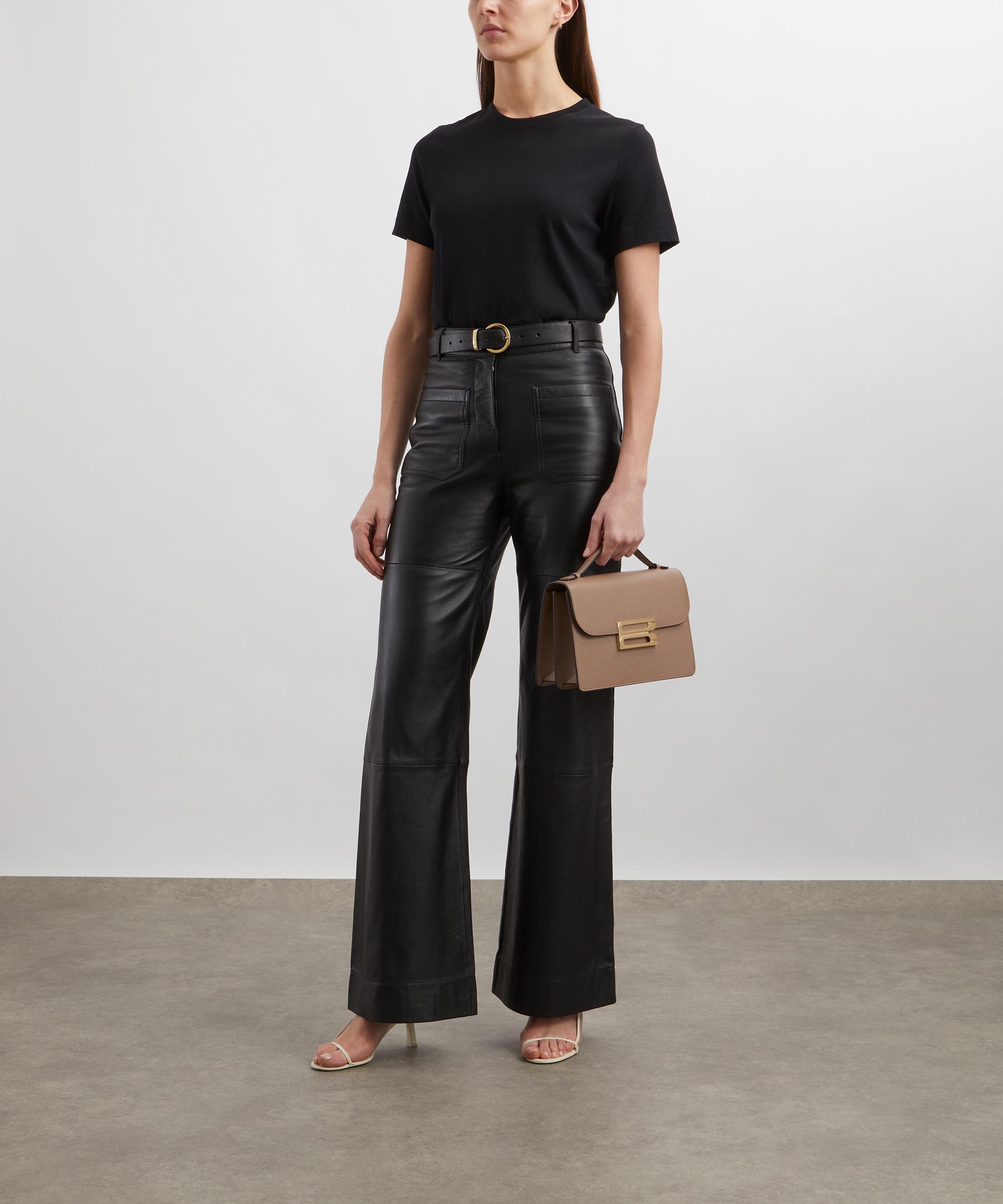 Alina High Waisted Leather Trousers - 2
