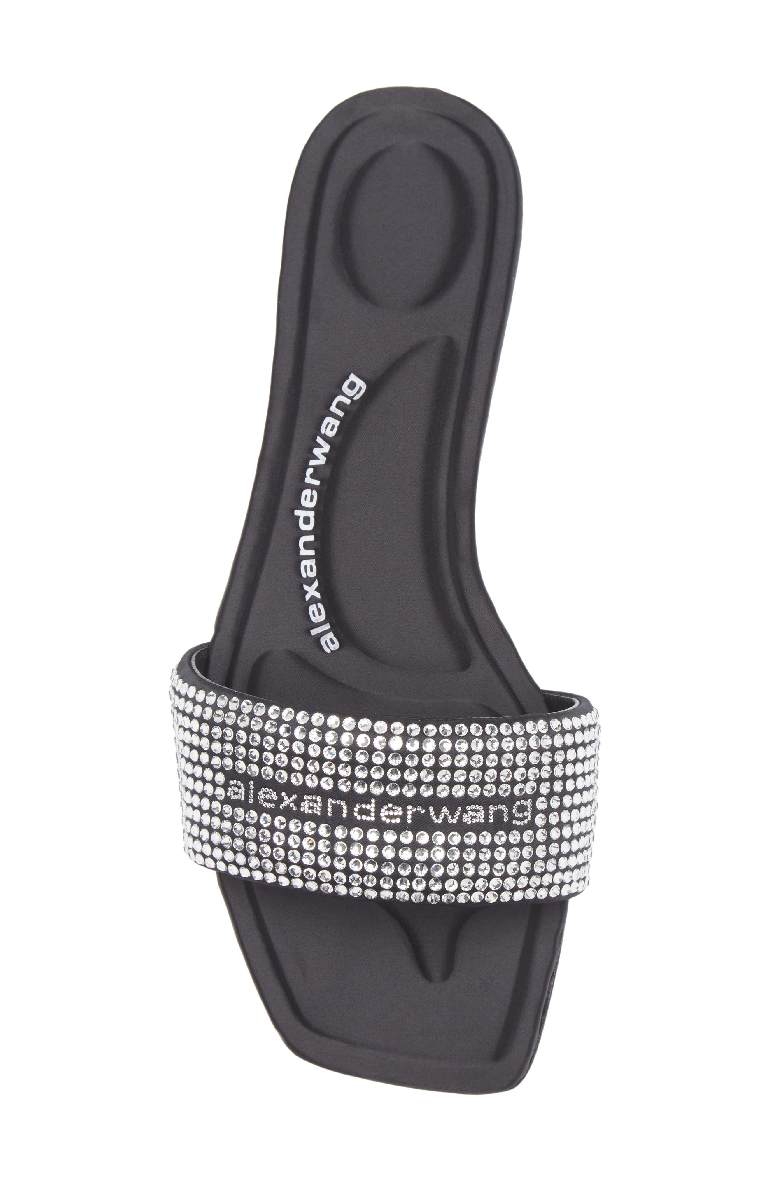 Alexander Wang Vy Crystal Embellished Slide Sandal in Black/Silver at Nordstrom - 5