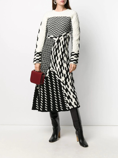 Ports 1961 Fully Fashioned geometric cable-knit dress outlook