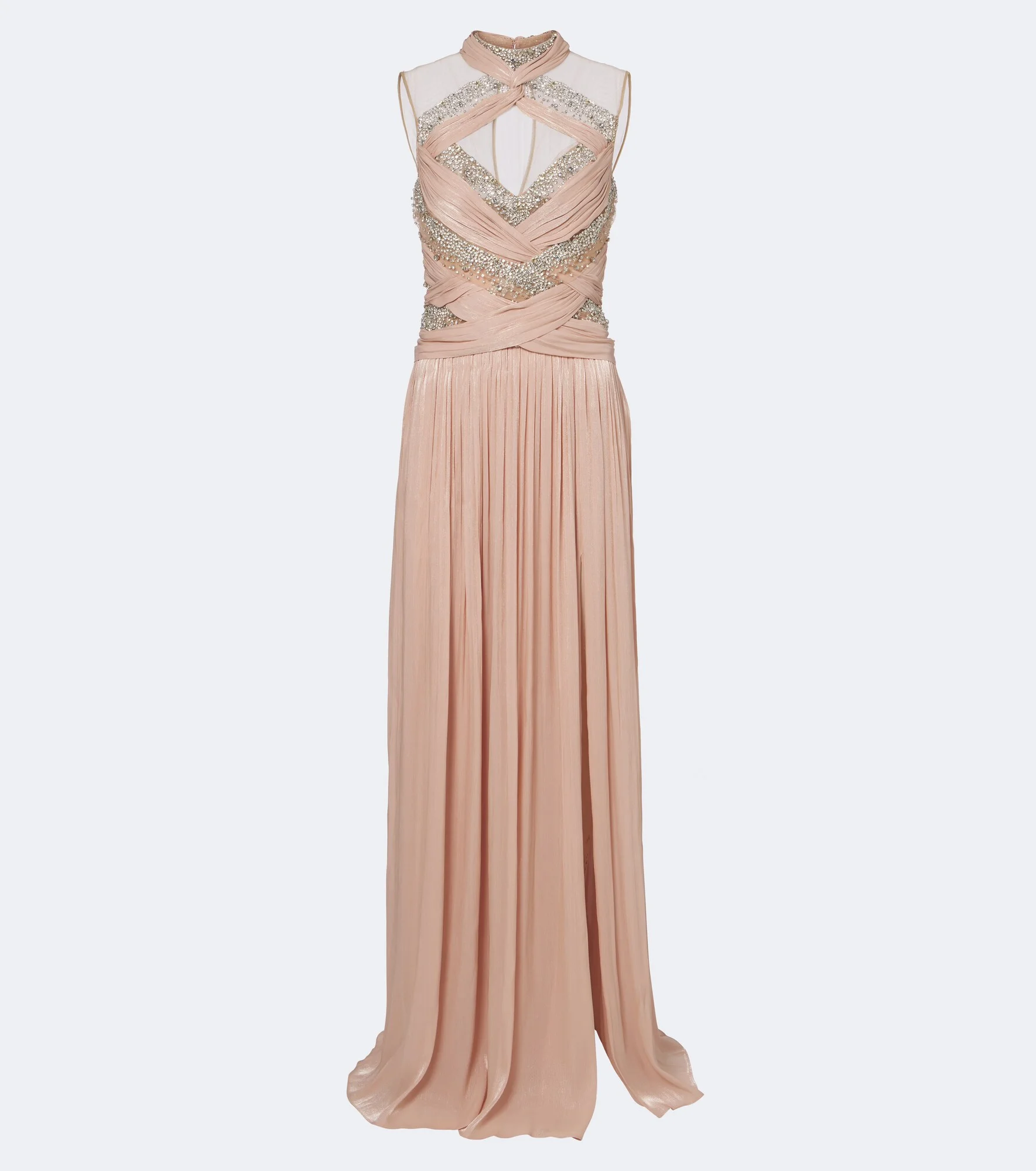Avalia draped embellished georgette bustier gown - 1