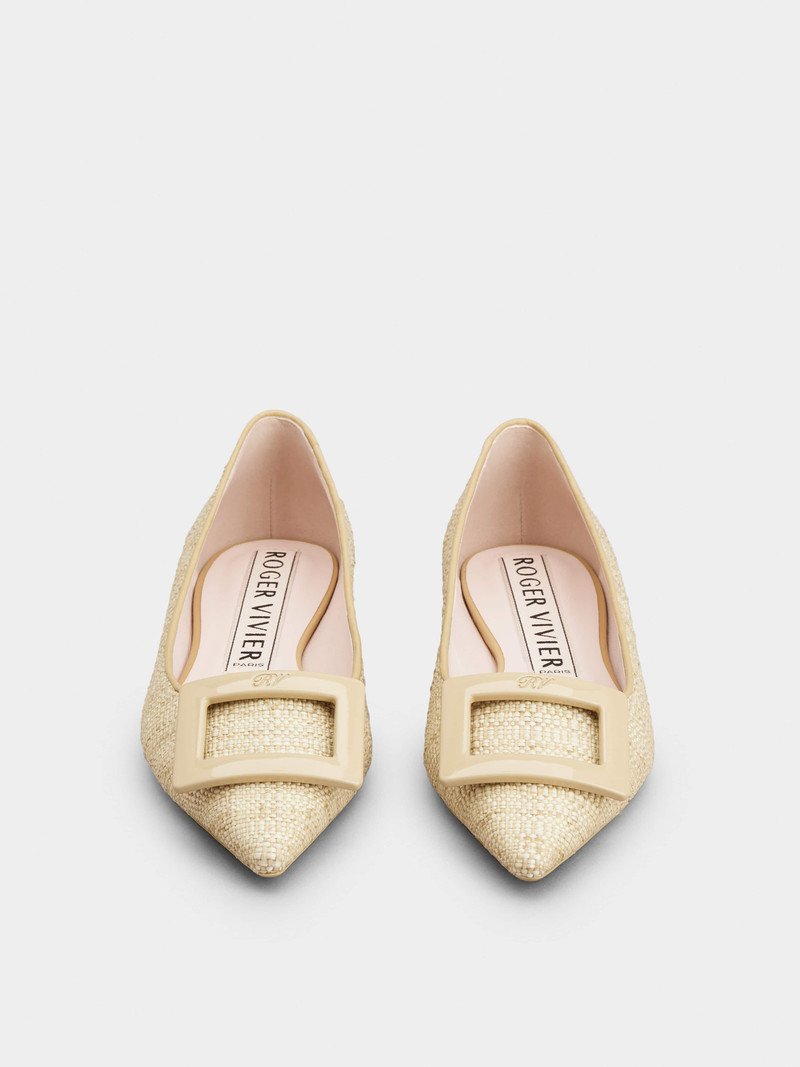 Gommettine Lacquered Buckle Piping Ballerinas in Fabric 7