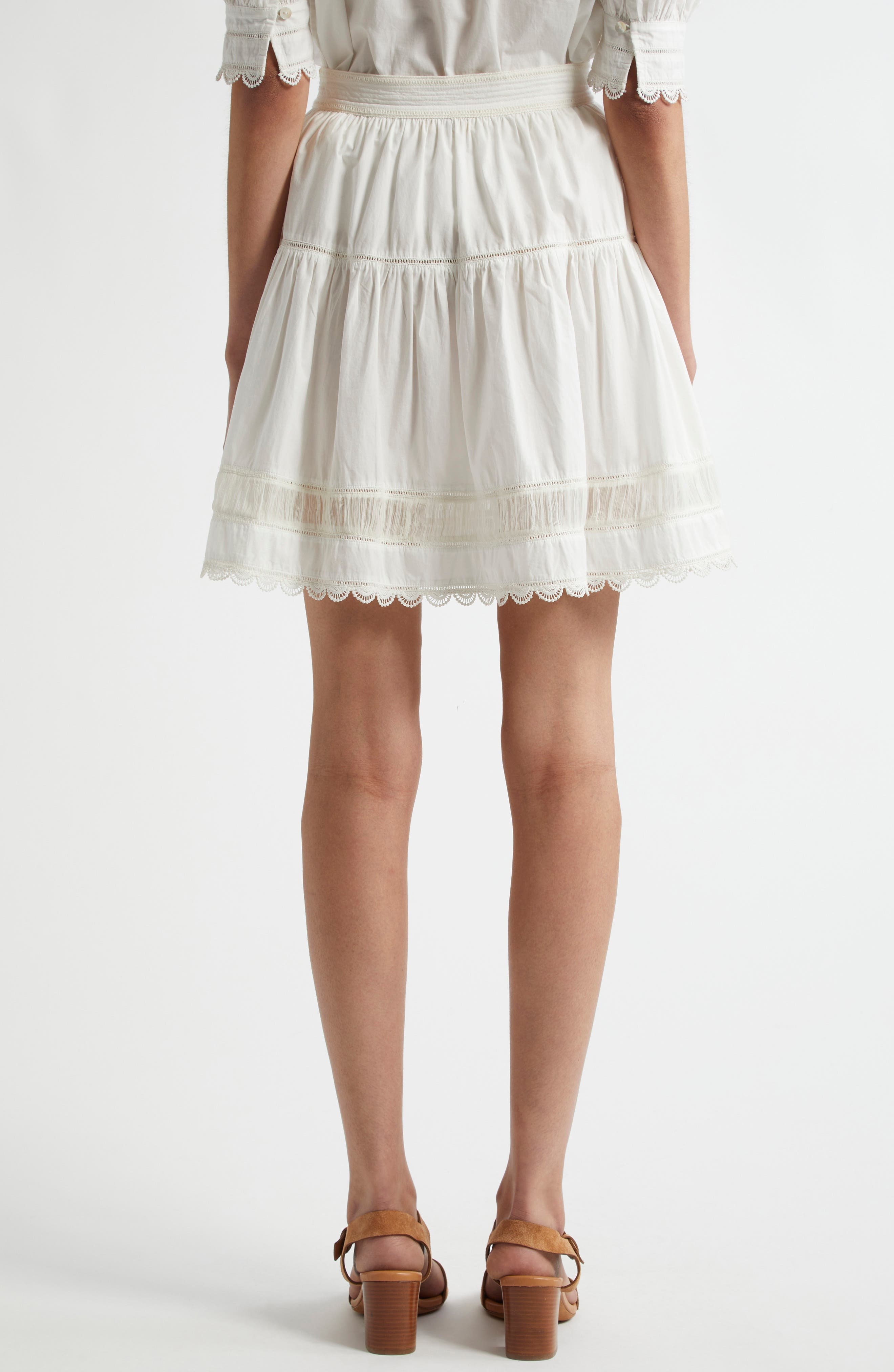 Ulla Johnson Ayla Tiered Cotton Skirt in Cowrie at Nordstrom - 3