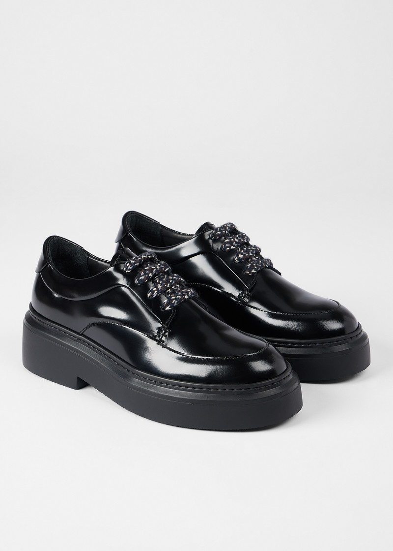 Paul Smith Women's Black 'Tunis' Leather Shoes outlook