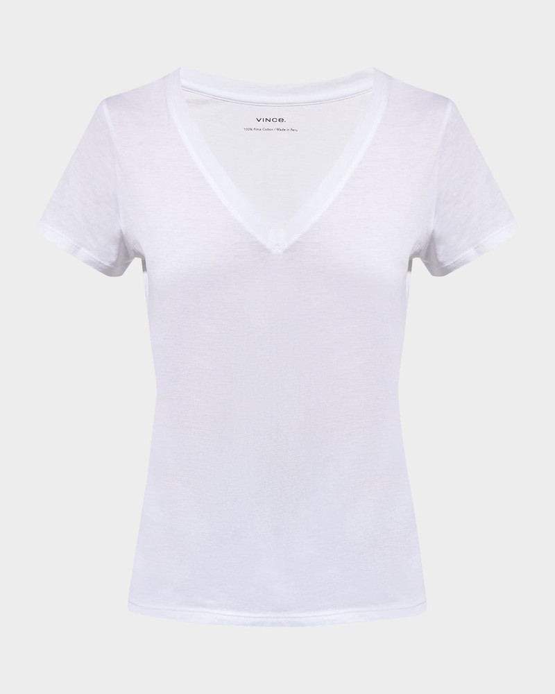 Essential Pima Cotton V-Neck Tee 1
