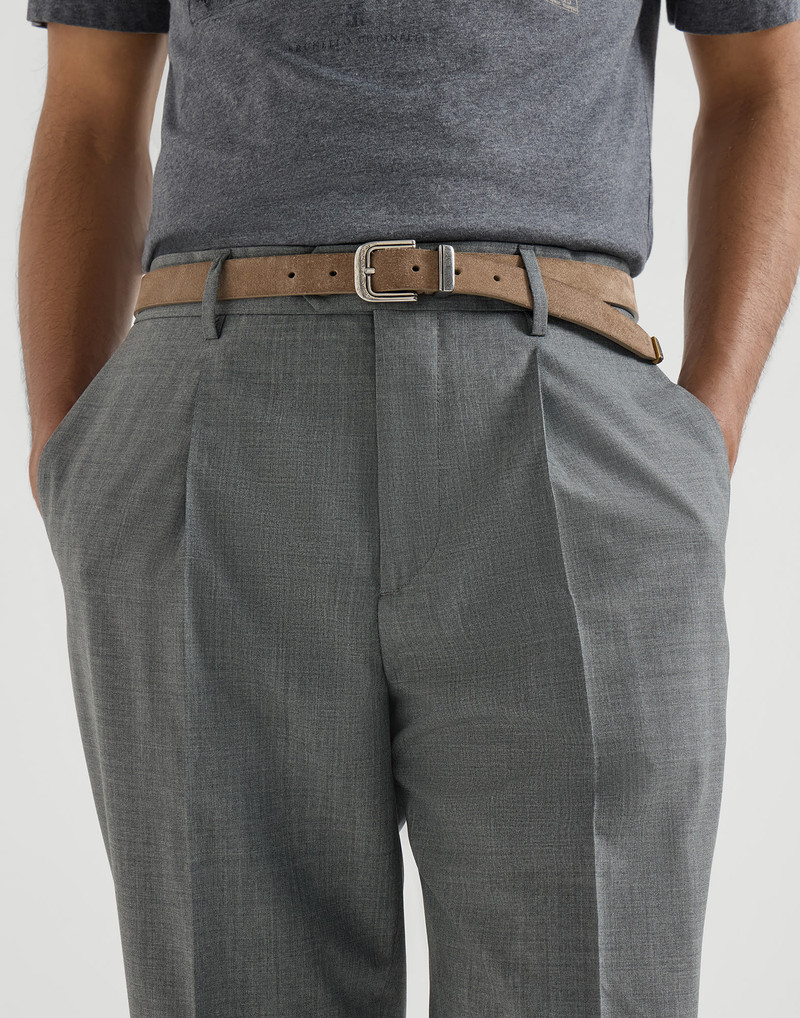 Virgin wool fresco trousers with pleat 4