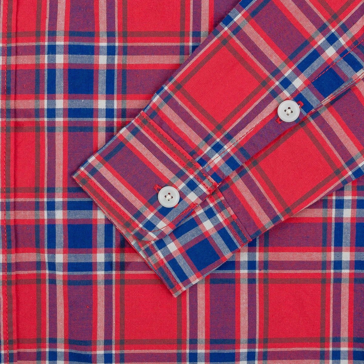 IHSH-356-RED 5oz Selvedge Madras Check Work Shirt - Red - 11