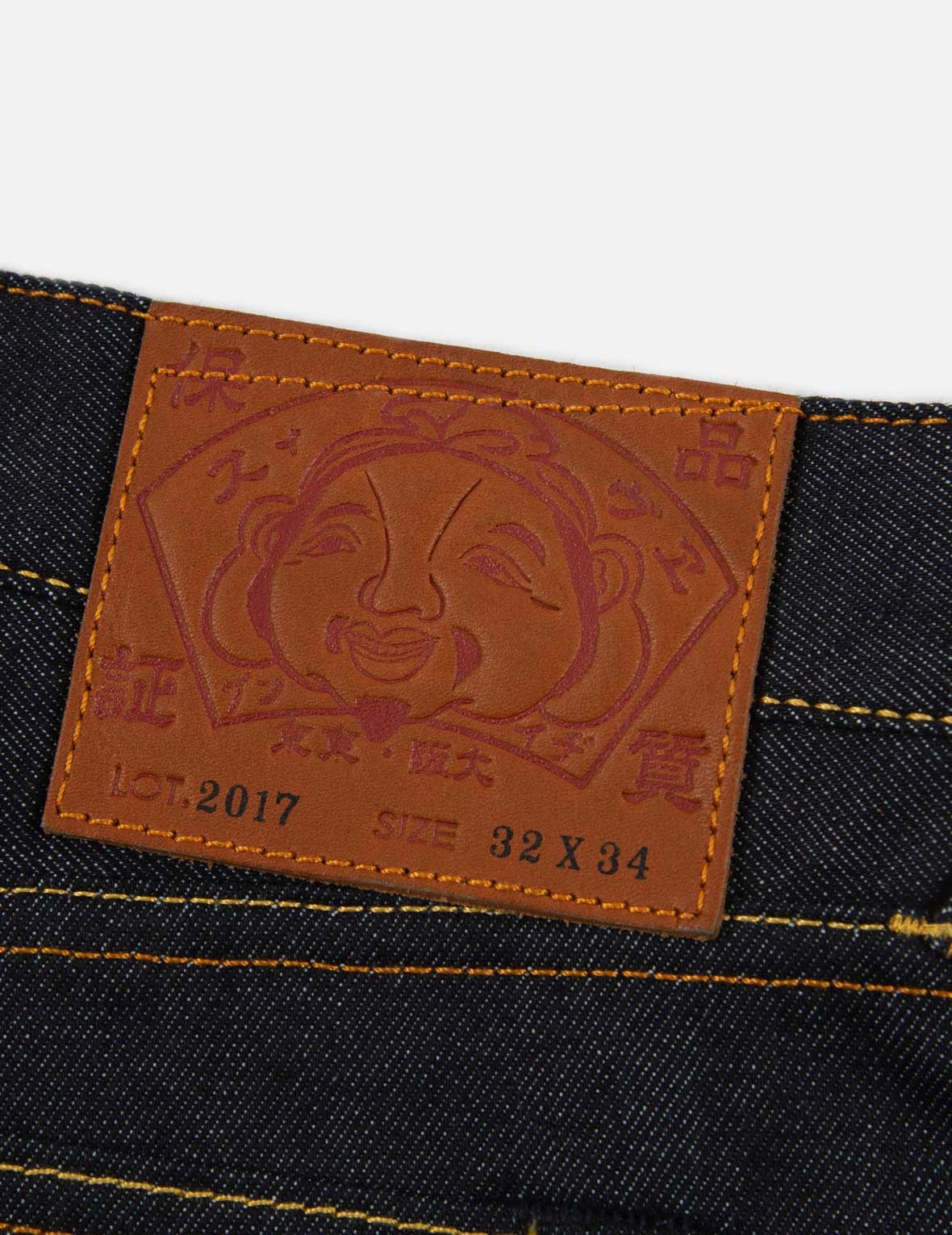 WASH-EFFECT SEAGULL PRINT CARROT FIT RAW DENIM JEANS #2017 - 10