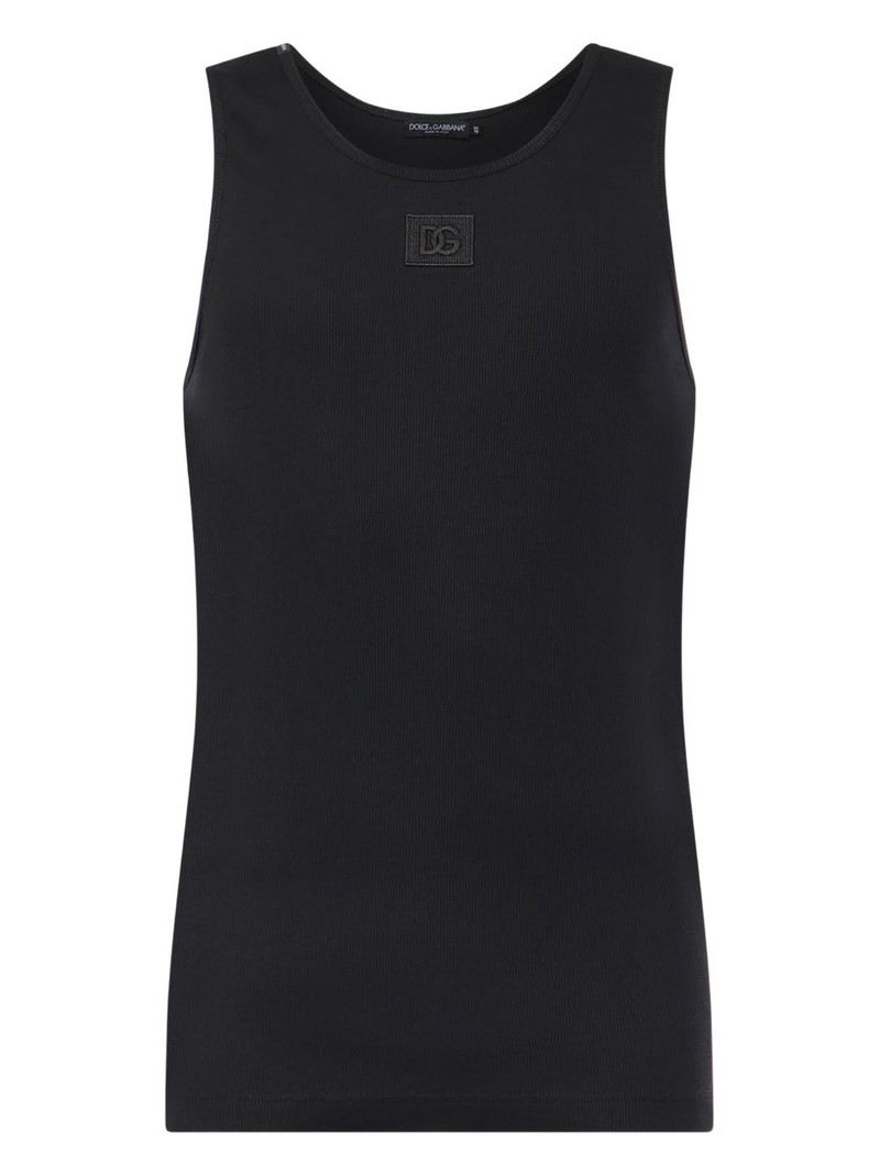 logo ribbed tank top 1