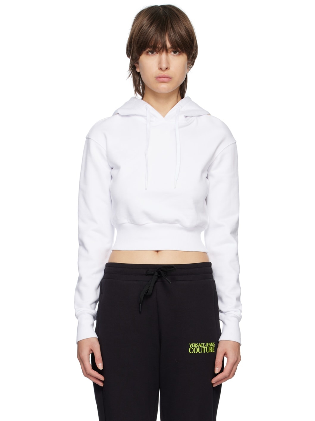 White Drawstring Hoodie - 1