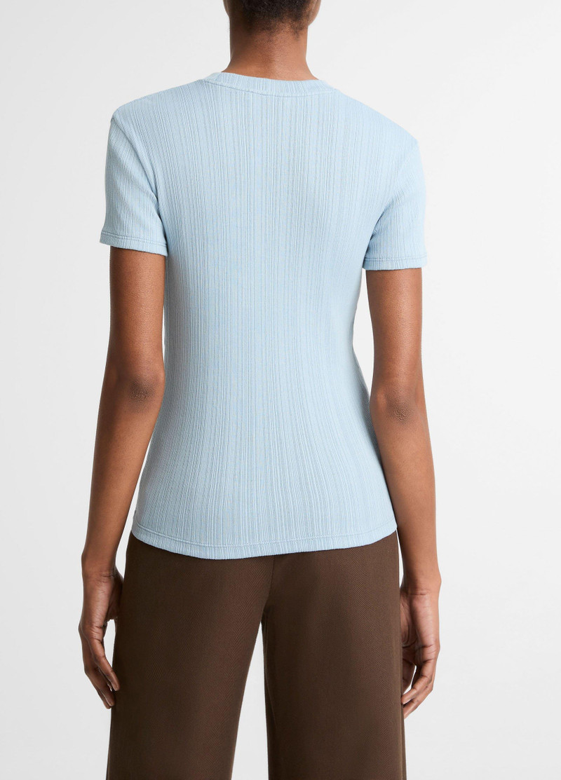 Vince Ribbed Pima Cotton Crew Neck Top outlook