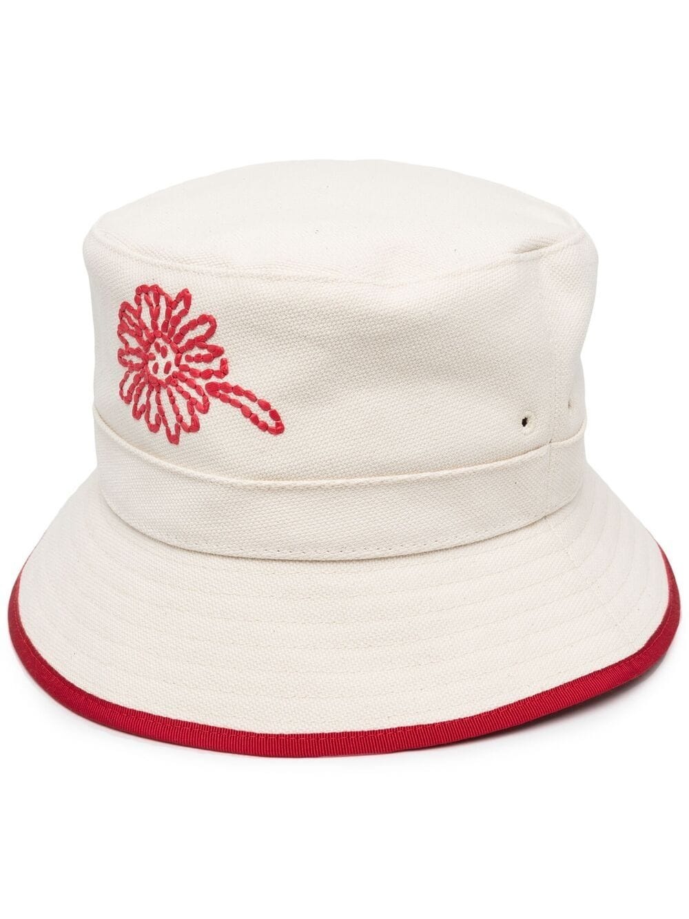 embroidered floral bucket hat - 1