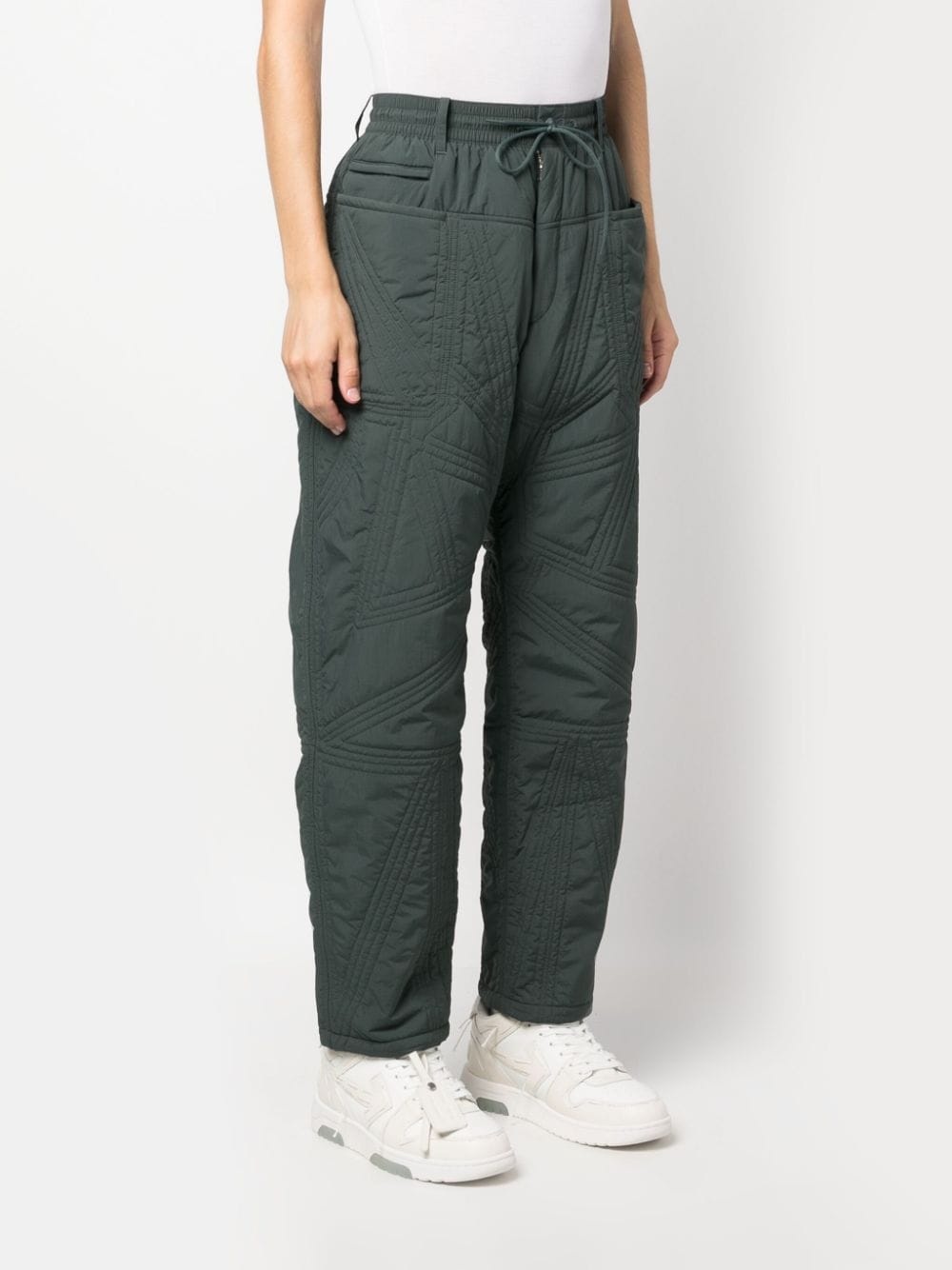 quilted drawstring-waist trousers - 3