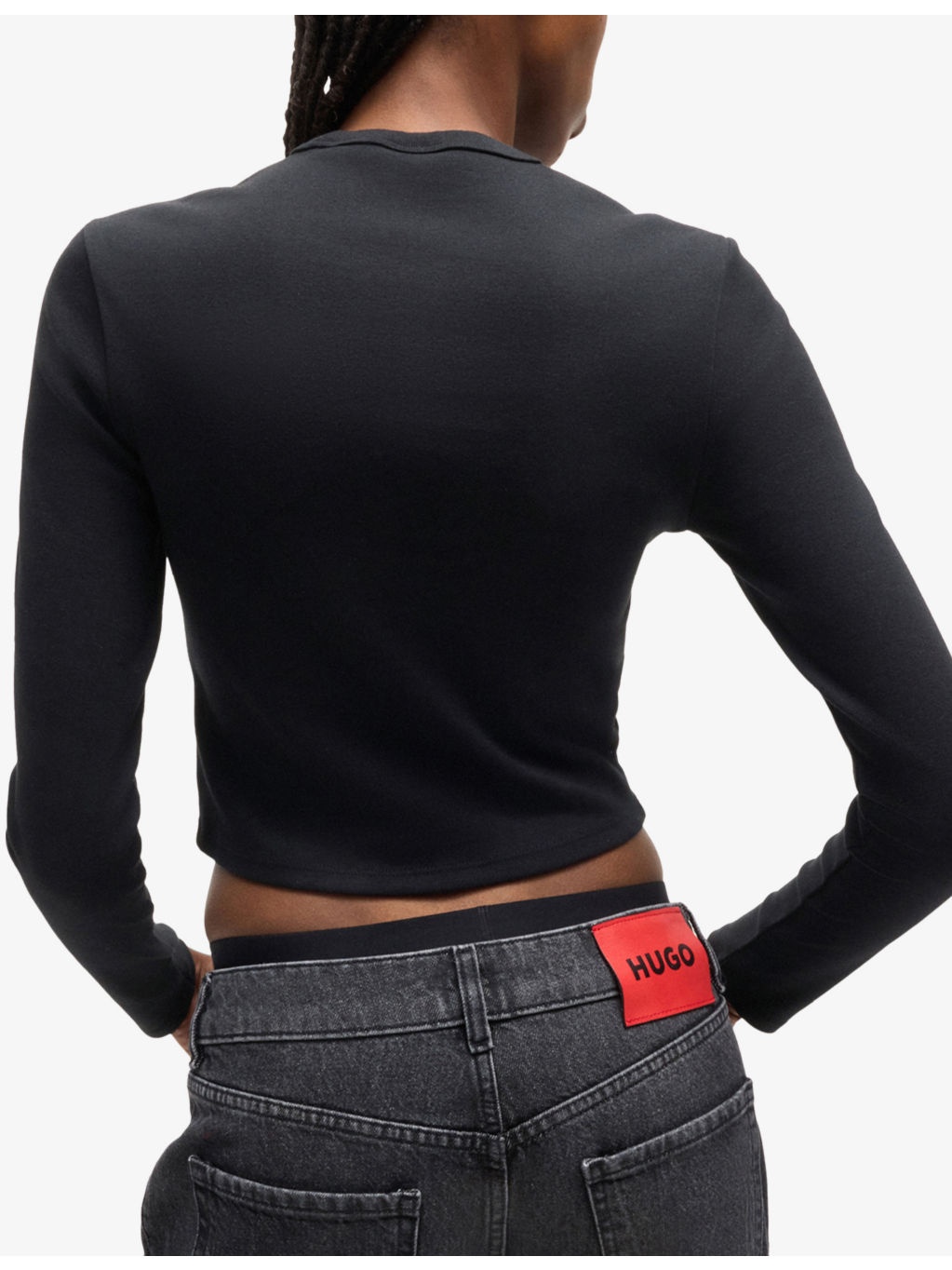 Logo-Embroidered Long-Sleeve Stretch Cotton-Blend Top - 4