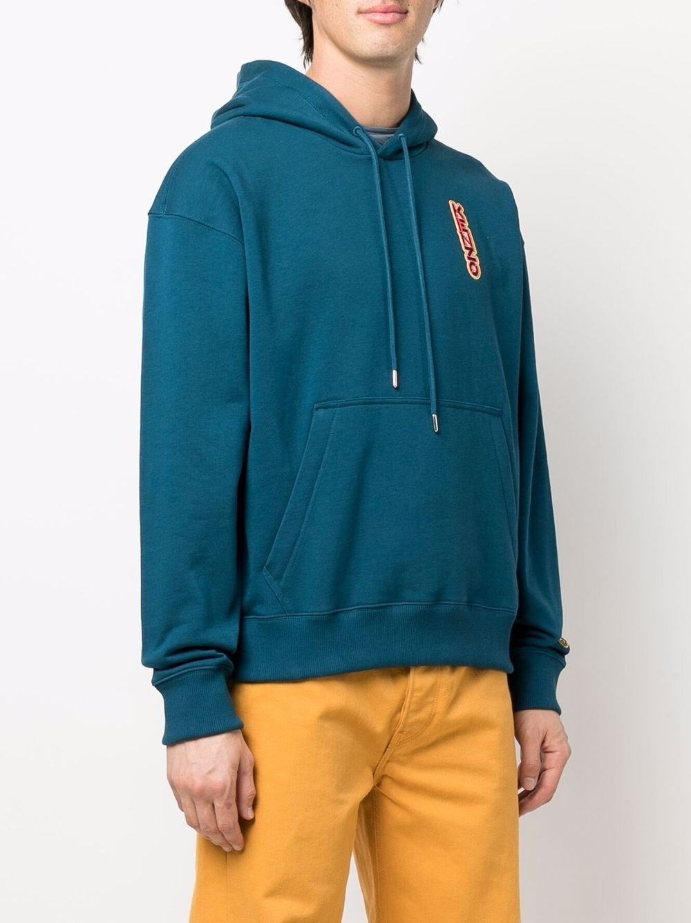 embroidered-logo drawstring hoodie - 4