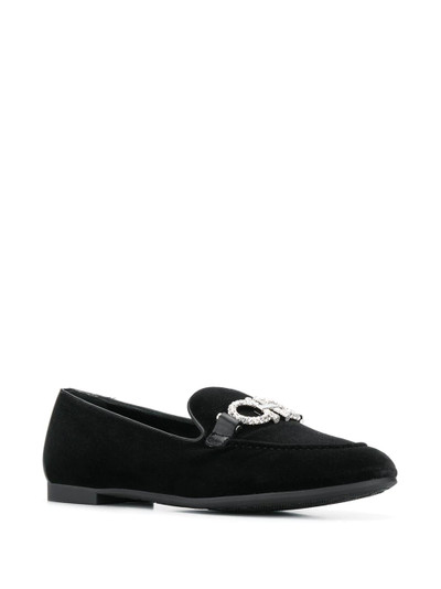 Salvatore Ferragamo crystal embellished logo loafers outlook