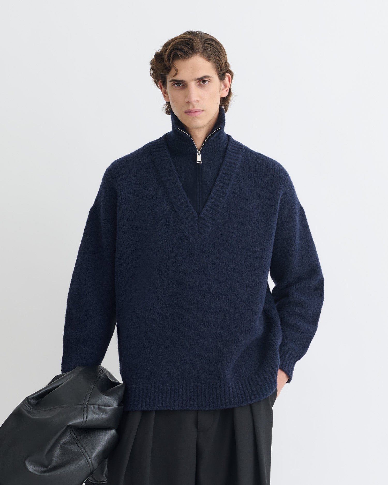 Contrast Brushed Merino Sweater - 5