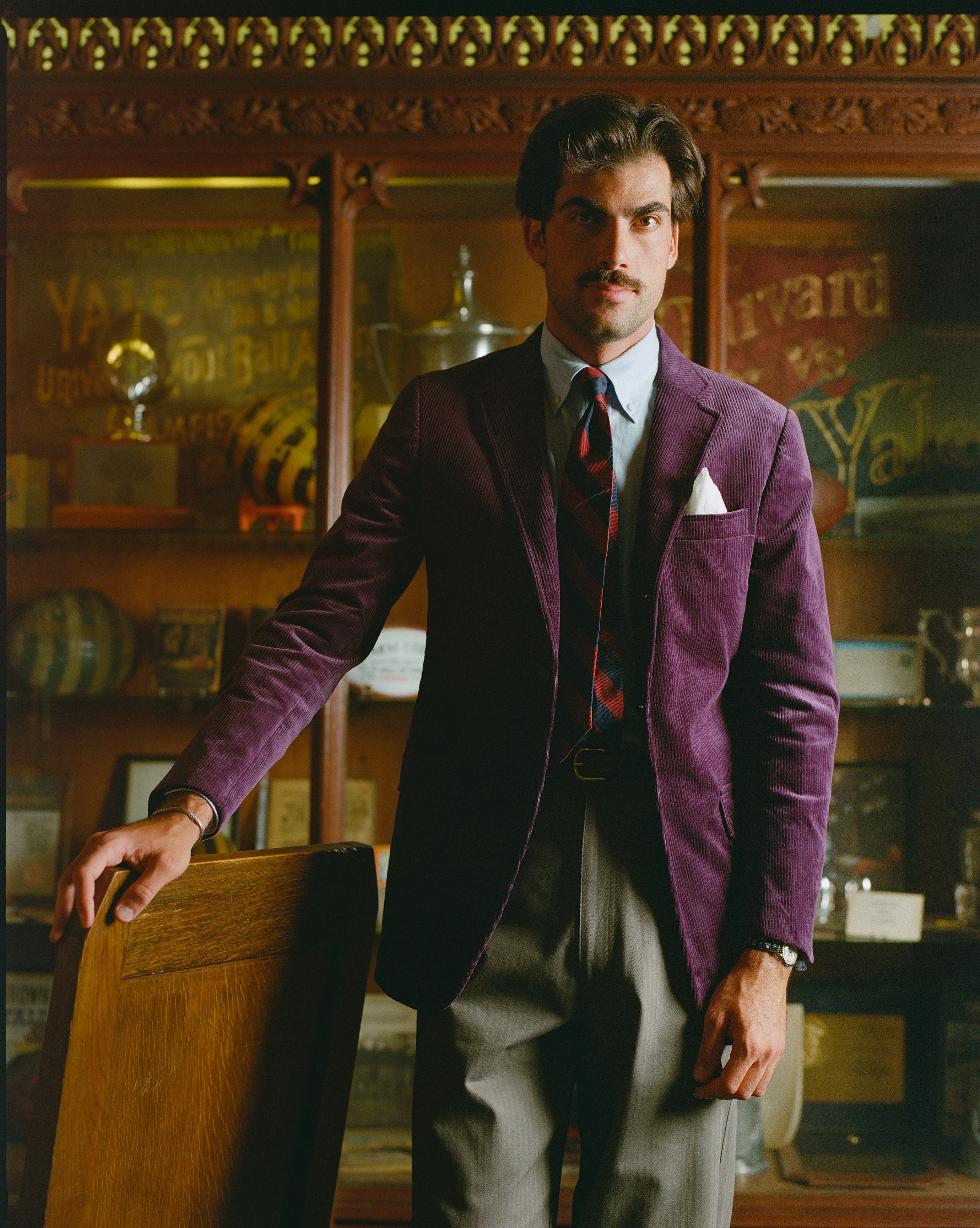 MADE-IN-USA PURPLE COTTON CORDUROY SPORT COAT - 1
