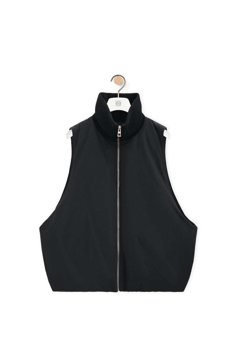 Puffer vest in technical cotton 1