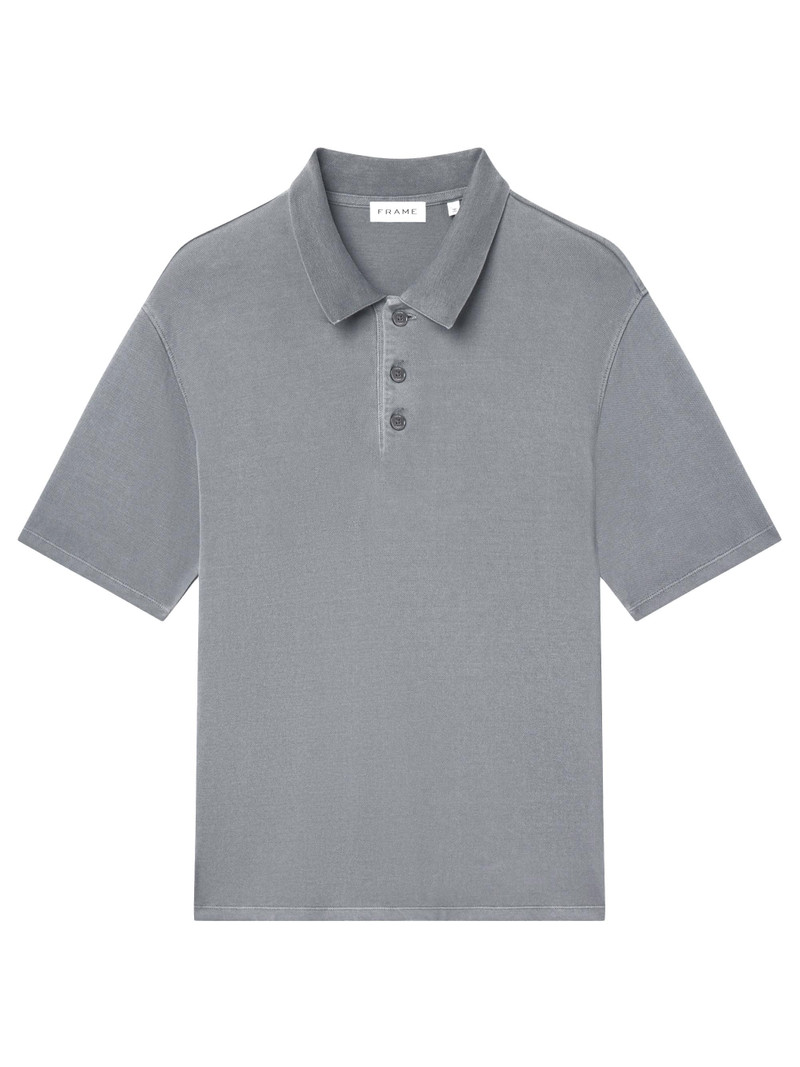Men's Washed Light Pique Polo Shirt - Antique Modern Grey 1