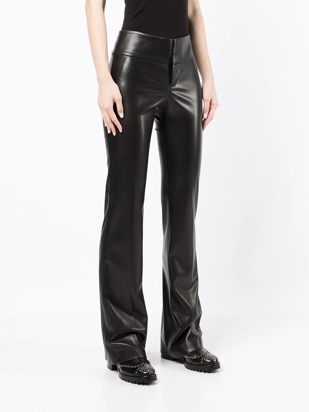 Olivia vegan leather flared trousers - 3
