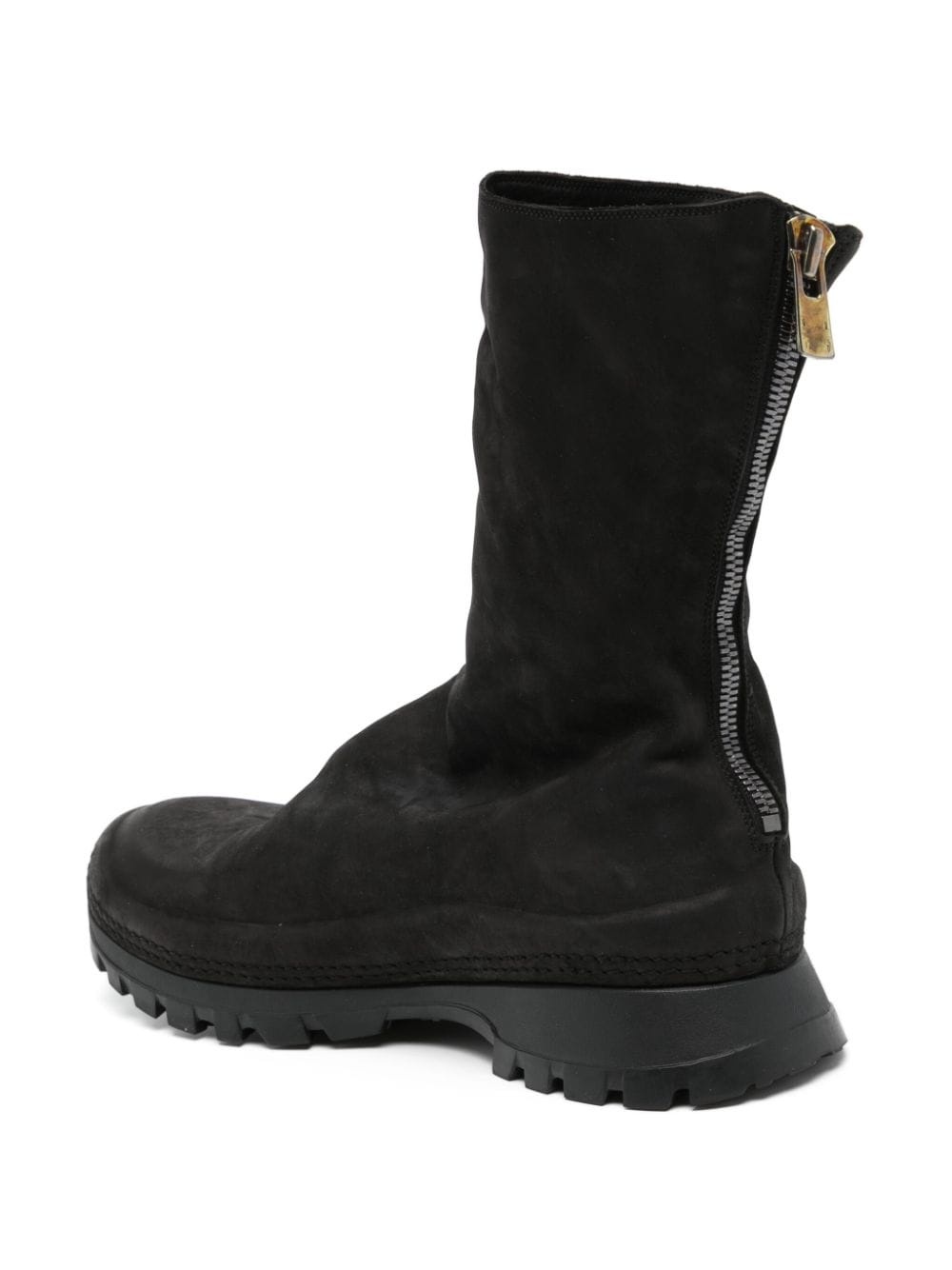 round-toe leather boots - 3