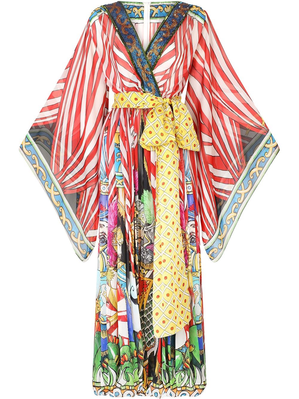 motif-print silk jumpsuit - 1