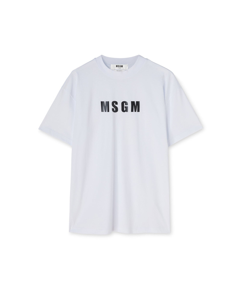 Cotton crew neck cotton t-shirt with MSGM logo - 1