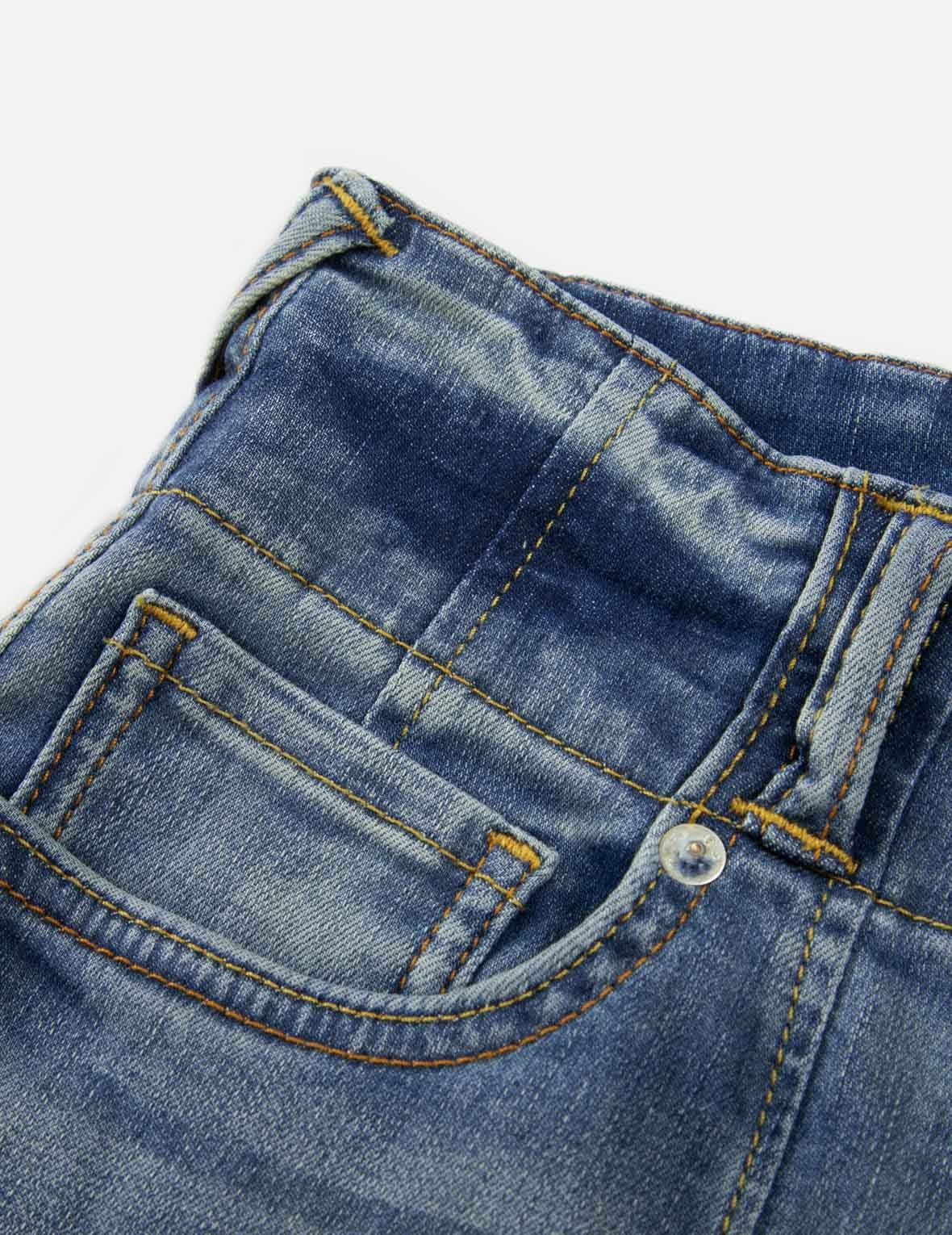 LOGO AND SEAGULL EMBROIDERY SKINNY JEANS - 10