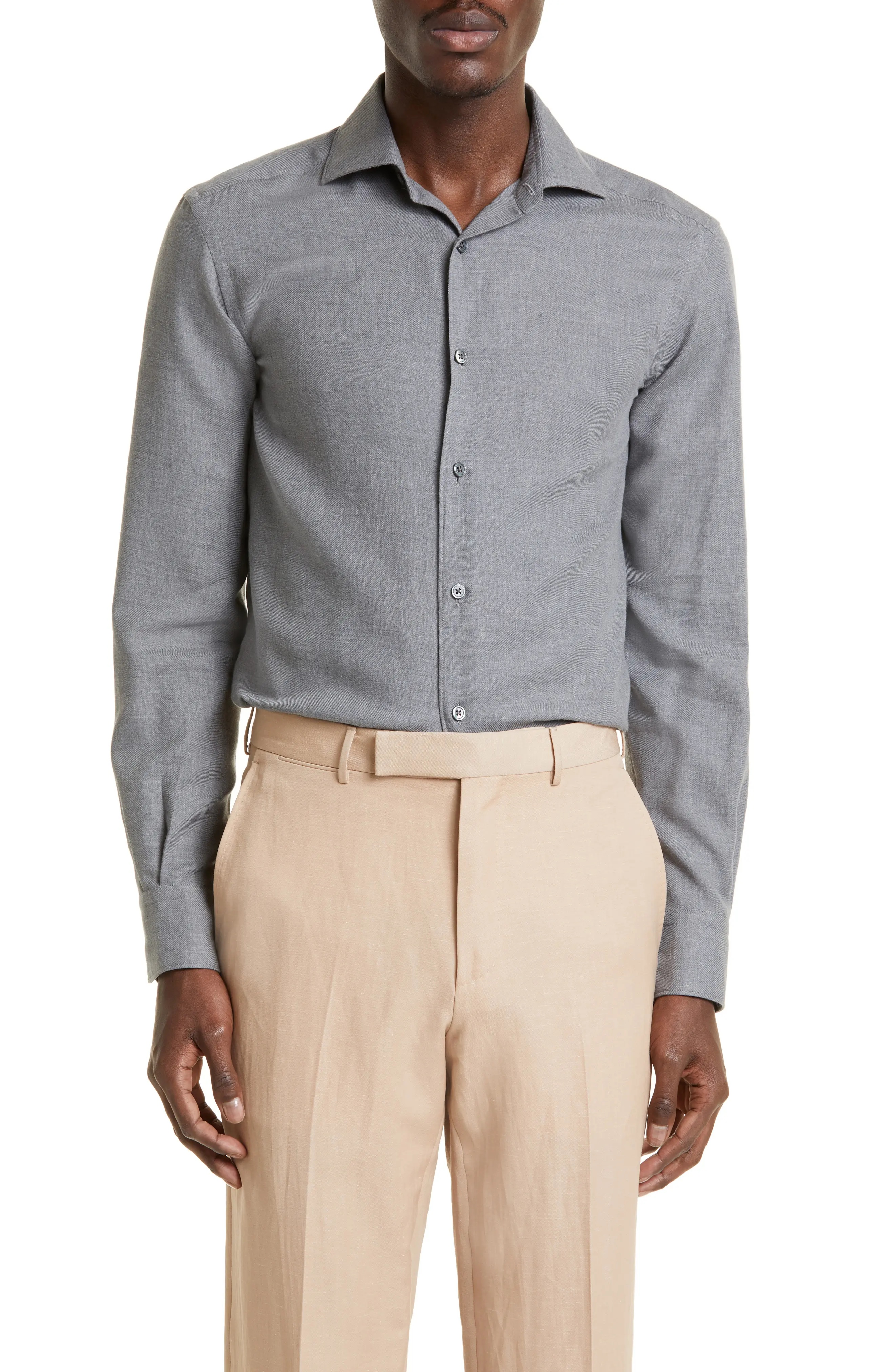 Cashco Cotton & Cashmere Button-Up Shirt - 1