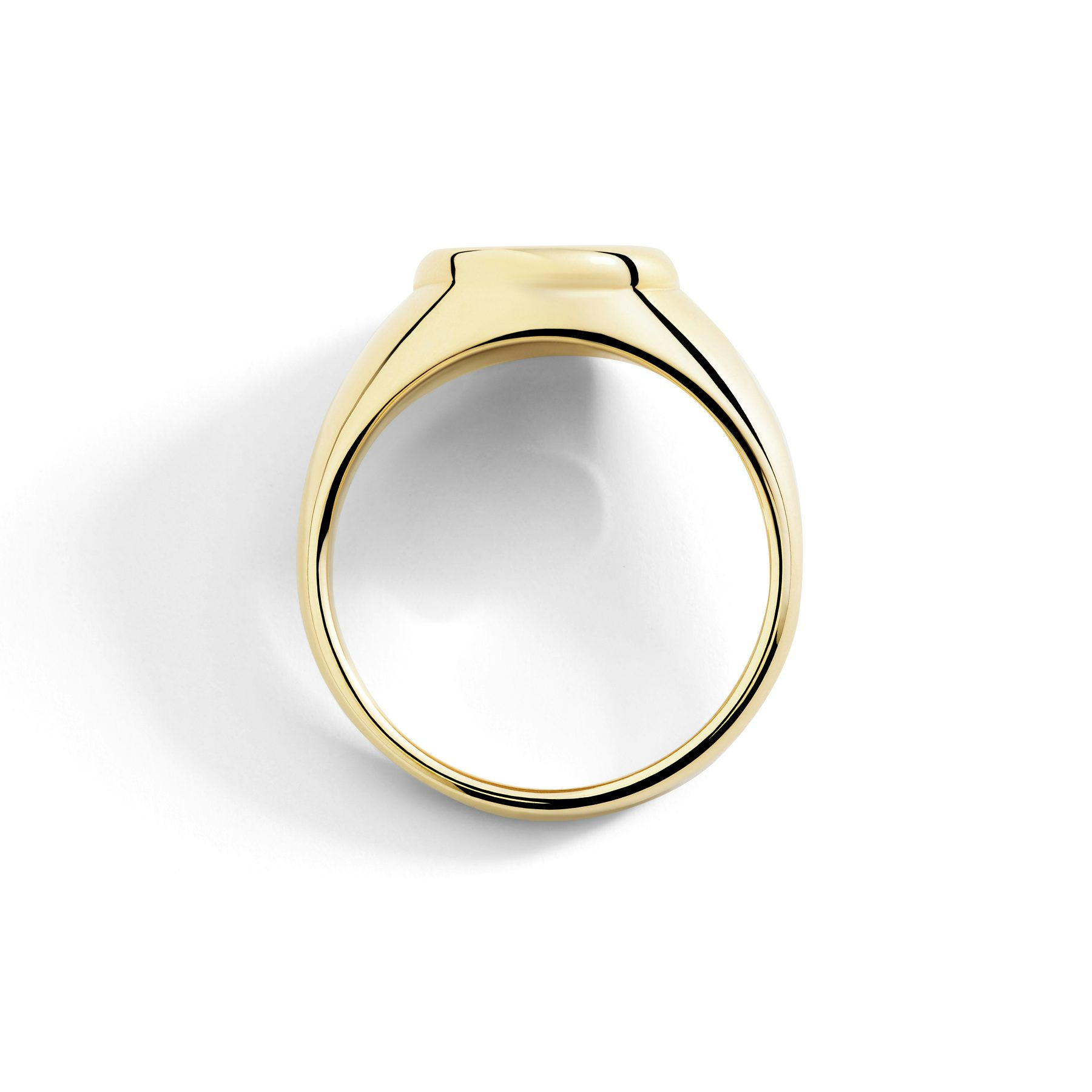 YELLOW GOLD & WHITE DIAMOND SIGNET RING - 2