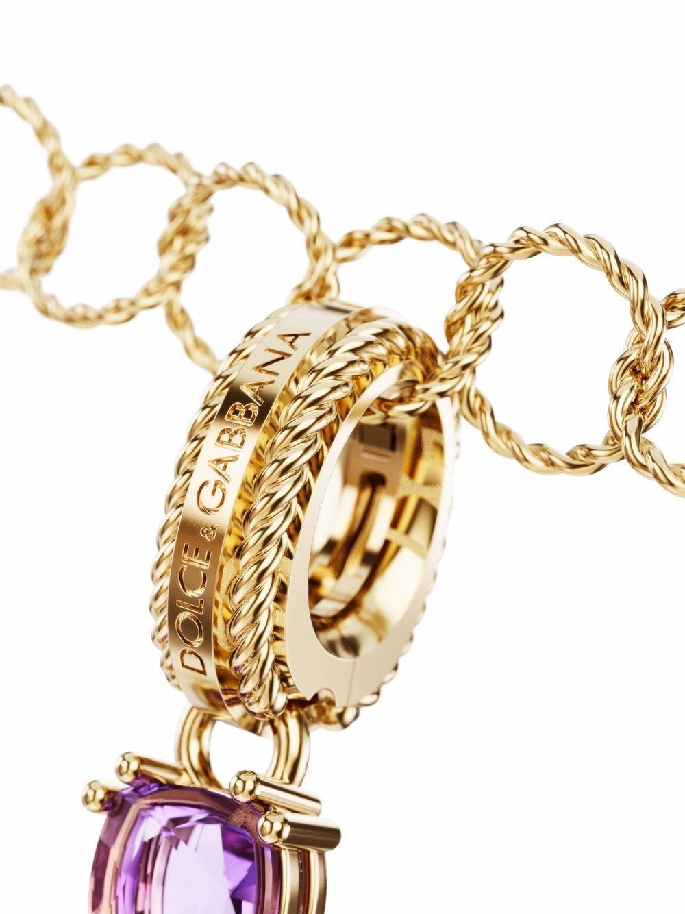 Rainbow Alphabet B 18kt yellow gold multi-stone pendant - 2