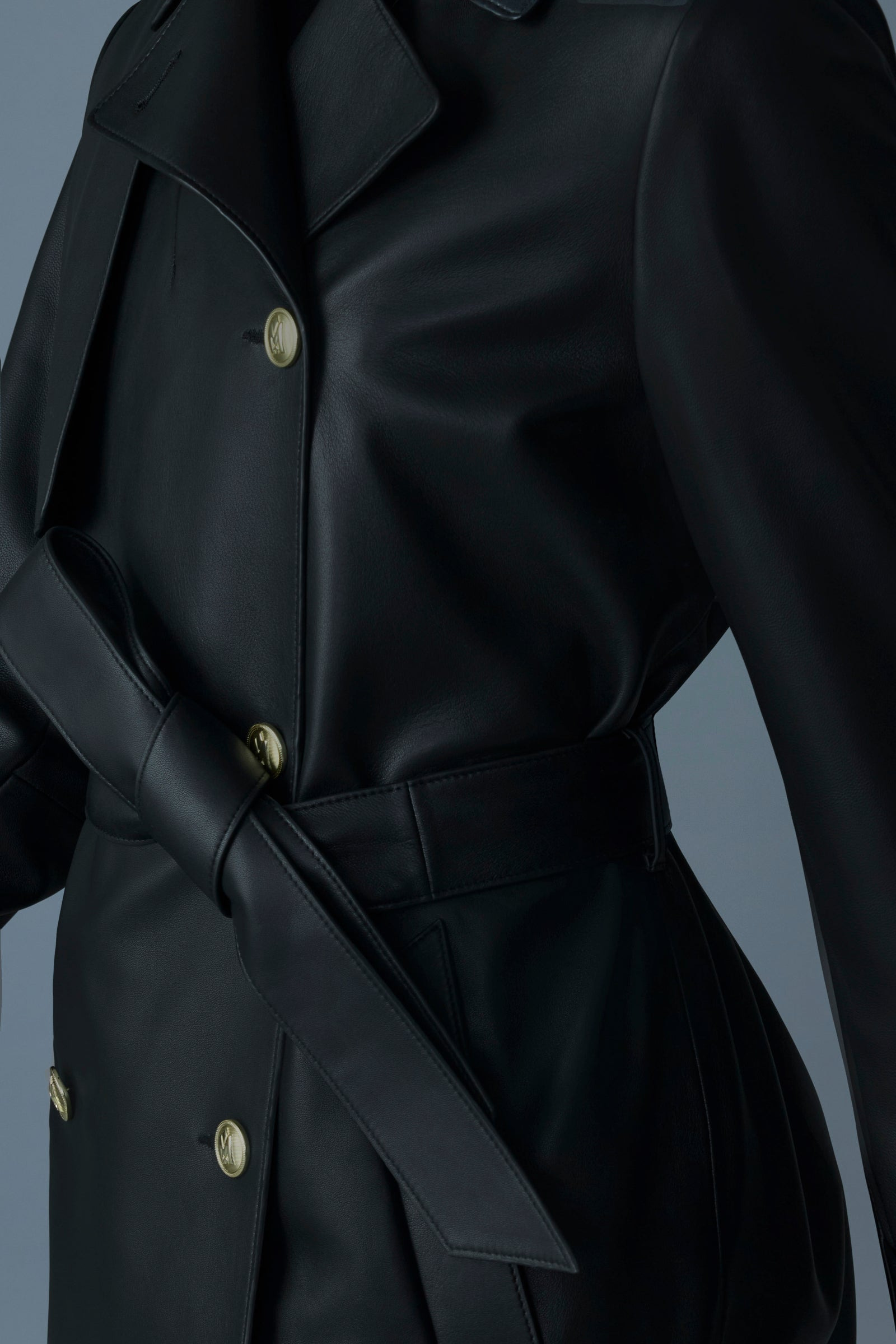 GAEL-V Maxi Leather Trench Coat - 2