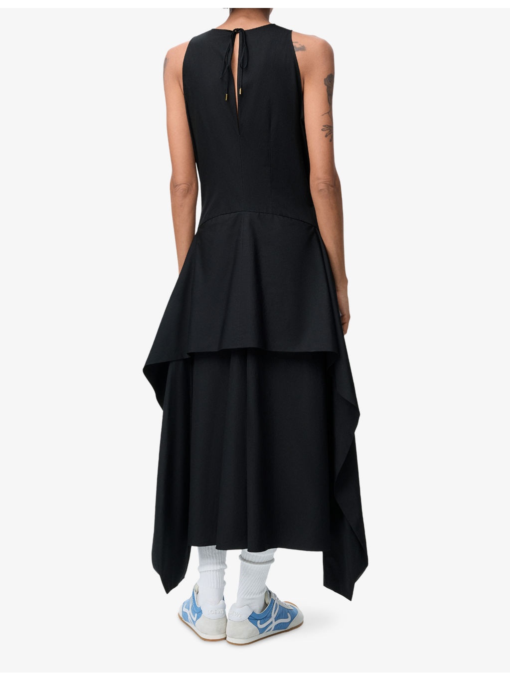 Asymmetric Wrap Sleeveless Cotton Maxi Dress - 4