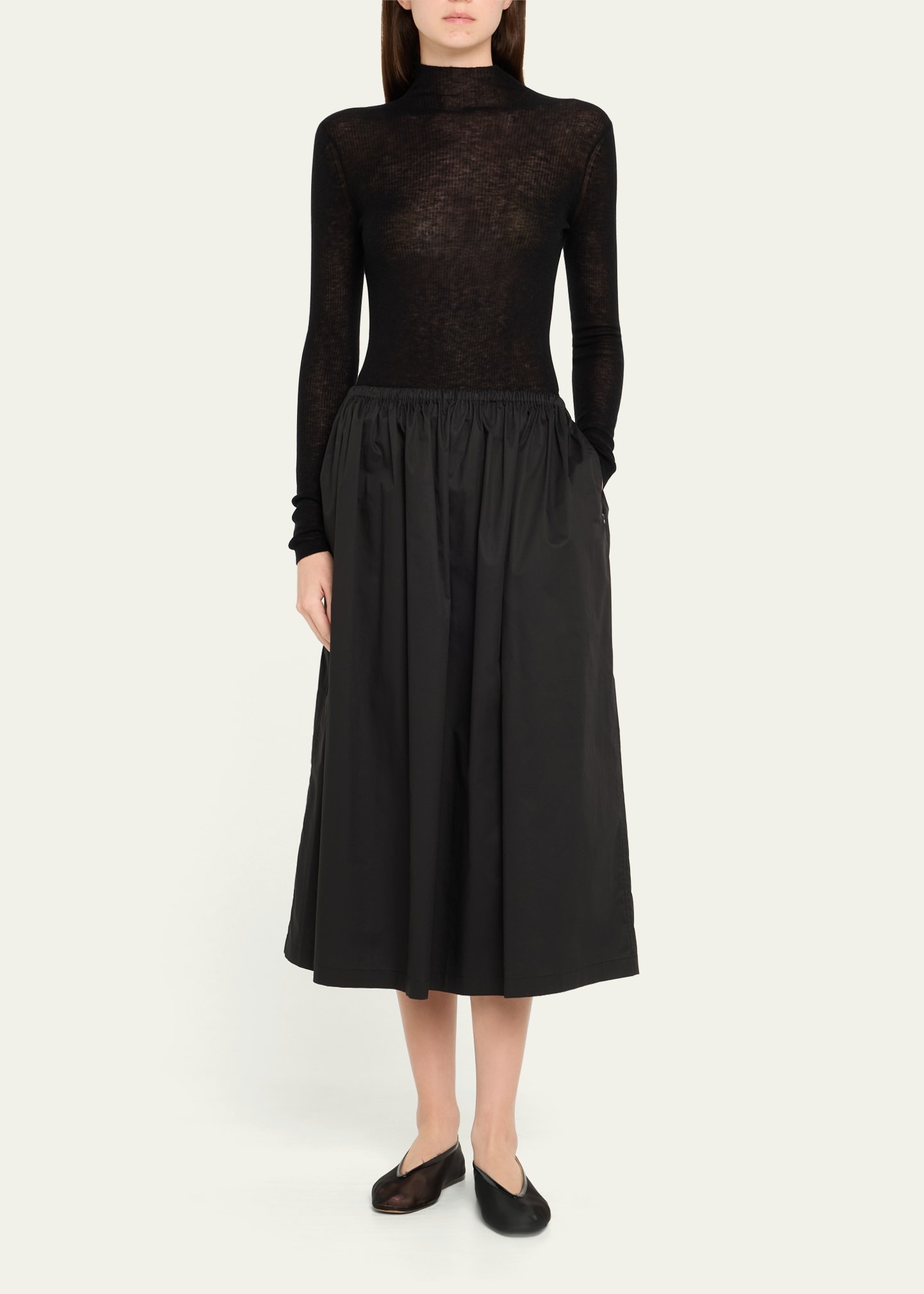 Ribbed Mock-Neck Top - 2
