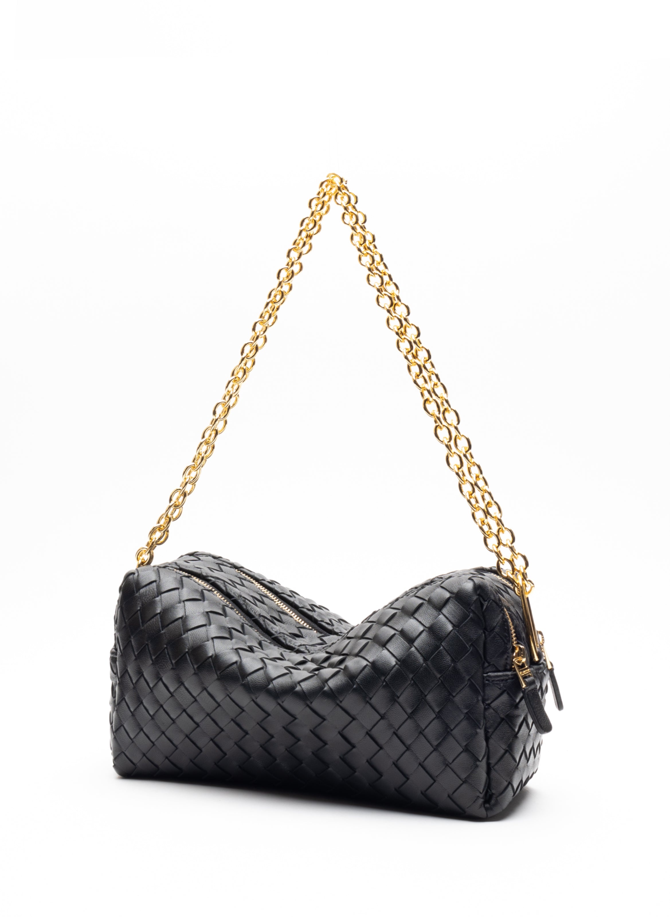 Trousse Chain Woven Leather Black - 2